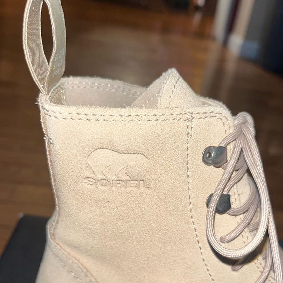 Sorel Hi-Line Lace Canoe Boot Suede Tawny Buff Women’s Size 6 NIB - Picture 7 of 12